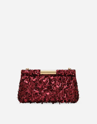 Чанта през рамо Dolce & Gabbana Dolce & Gabbana Marlene Sequin Embellished Shoulder Bag Бургунди | BB7620A521389554, 3