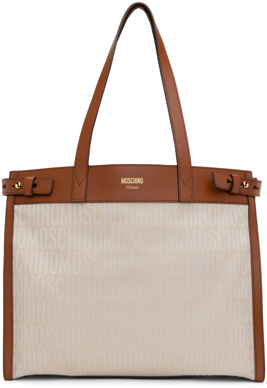 Голяма пазарска чанта Moschino Logo Tote Бежово | 7435 8275 A1006, 0