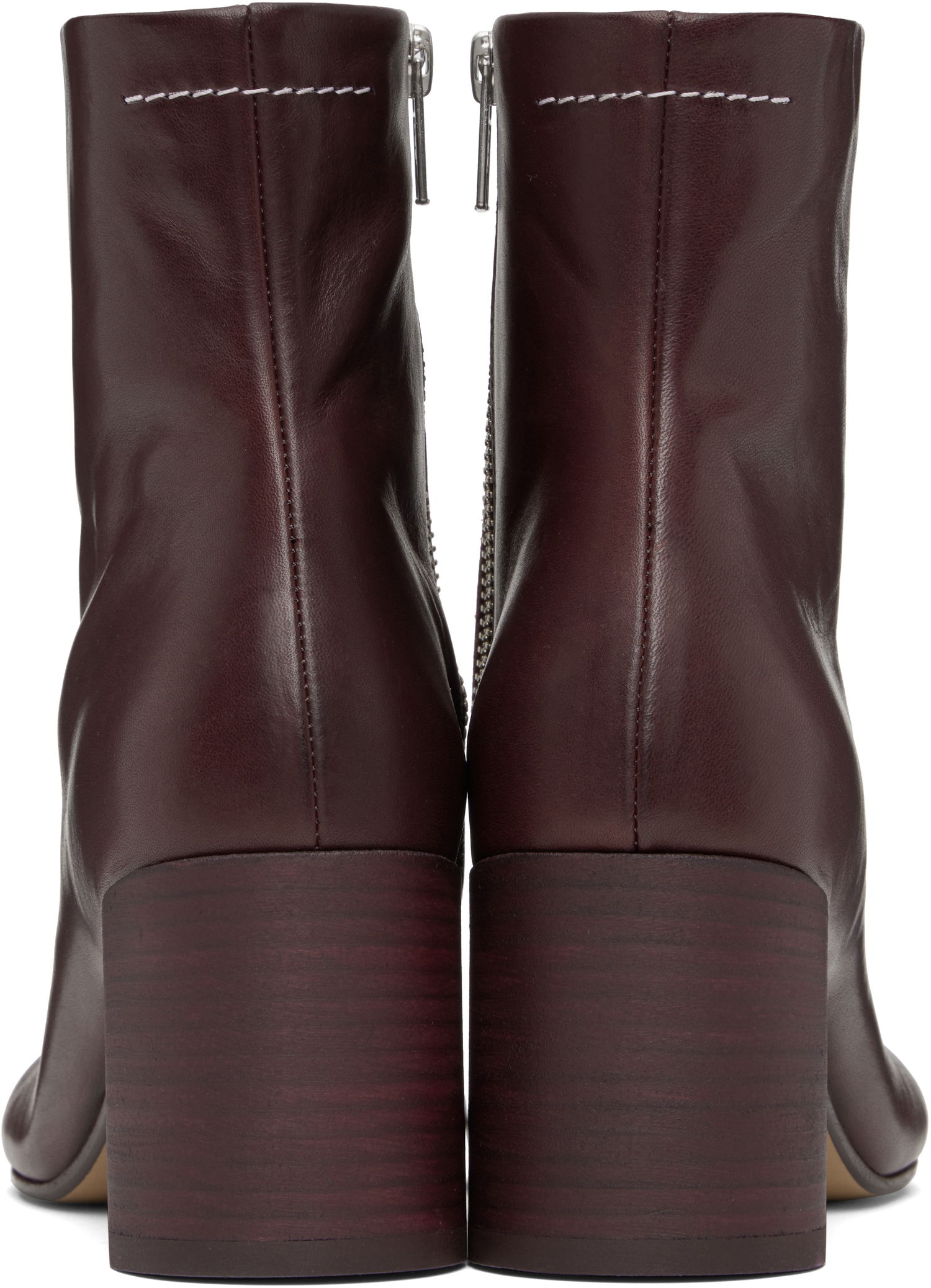 Кецове и обувки Maison Margiela MM6 Maison Margiela Anatomic Stitch Ankle Boots Бургунди | S59WU0260 P5000, 1