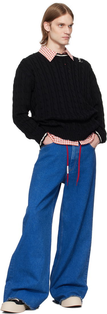 Пуловер Marni Marni Dishevelled Cable Knit Sweater Черно | POMG0071EQ UFC656, 3
