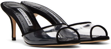 Аксесоари Manolo Blahnik Manolo Blahnik Jadifa PVC Heeled Mules Черно | 422-1418, 3