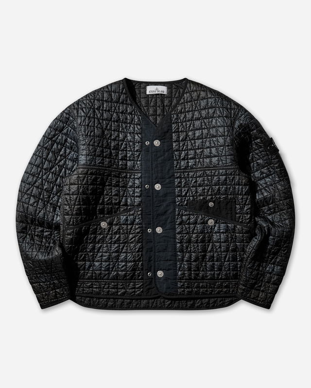 Nylon Reps-TC Corrosion Treatment Diamond Quilted V-Neck Jacket