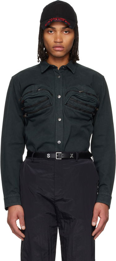 Риза Martine Rose Martine Rose Bumbag Shirt Зелено | 484WP22414, 0