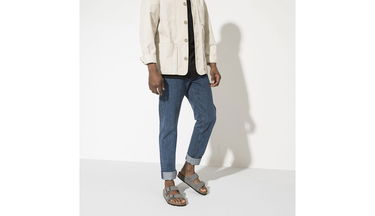 Кецове и обувки Birkenstock Arizona Nubuck Leather Narrow Fit Sandals Сиво | 1020707, 7