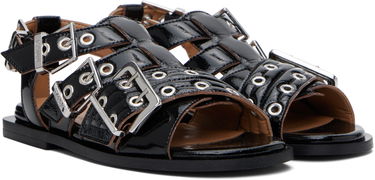 Аксесоари GANNI GANNI Buckle Strap Flat Sandals Черно | S2934, 3