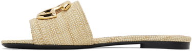 Кецове и обувки Dolce & Gabbana Dolce&Gabbana Raffia Slide Sandals Бежово | CQ0592 AR344, 2