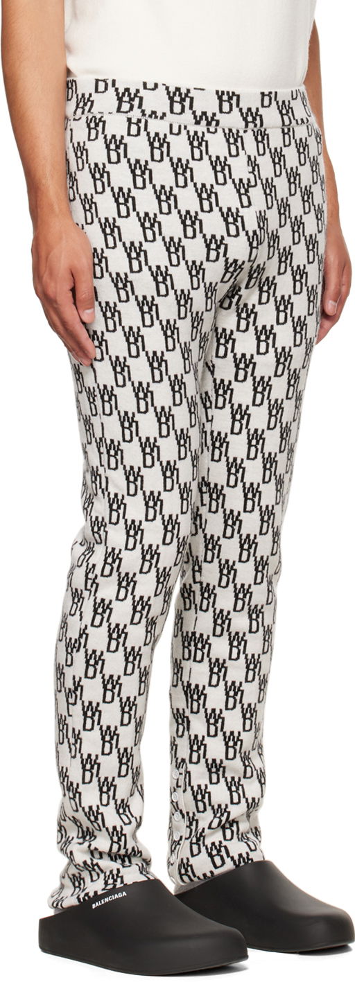 Панталони We11done We11done Jacquard Lounge Pants Бяло | WD-KP9-20-096-W-IV, 1
