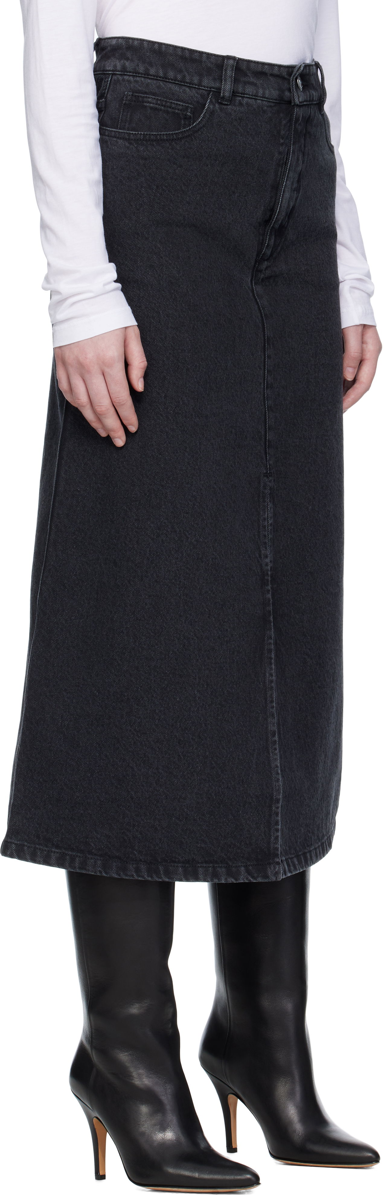 Пола A.P.C. A.P.C. Georgia Denim Midi Skirt Черно | COHDK-F06423, 1