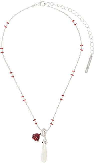 Колие SHUSHU/TONG SHUSHU/TONG x YVMIN Sleeping Rose Snake Bone Pendant Necklace Червено | 22313RED00NN, 0