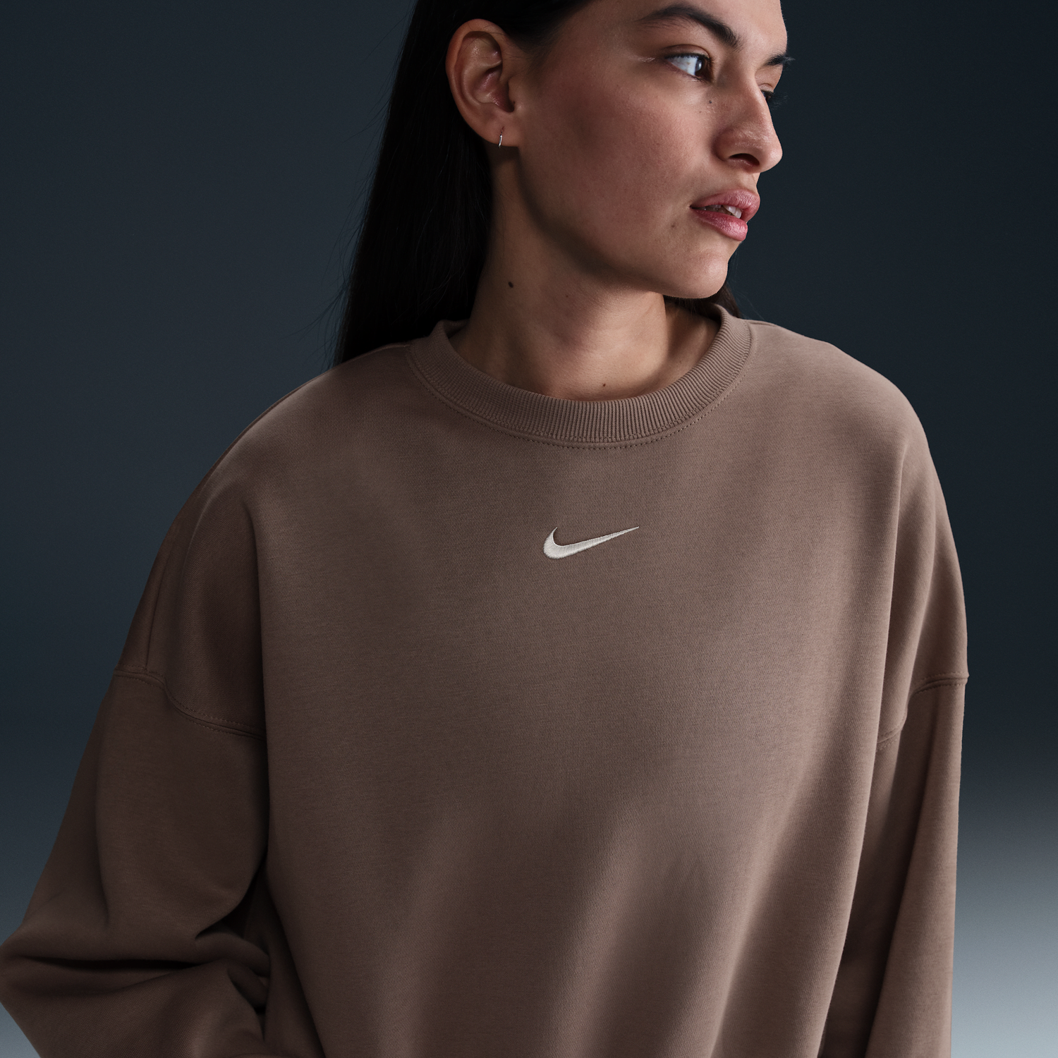 Пуловер Nike Nike Sportswear Phoenix Fleece Crew Sweatshirt Кафяво | DQ5761-233, 0