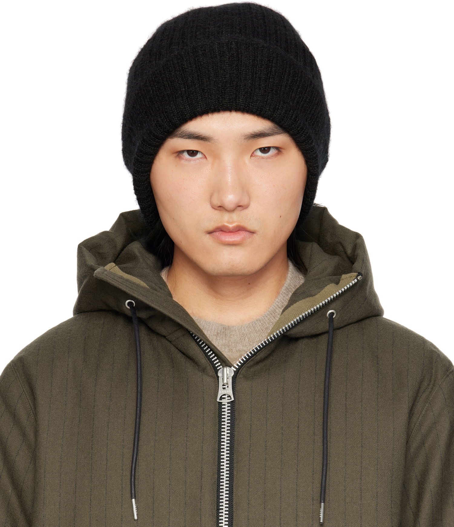 Шапка sacai 'S' Mohair Beanie Черно | 24-0843S, 0