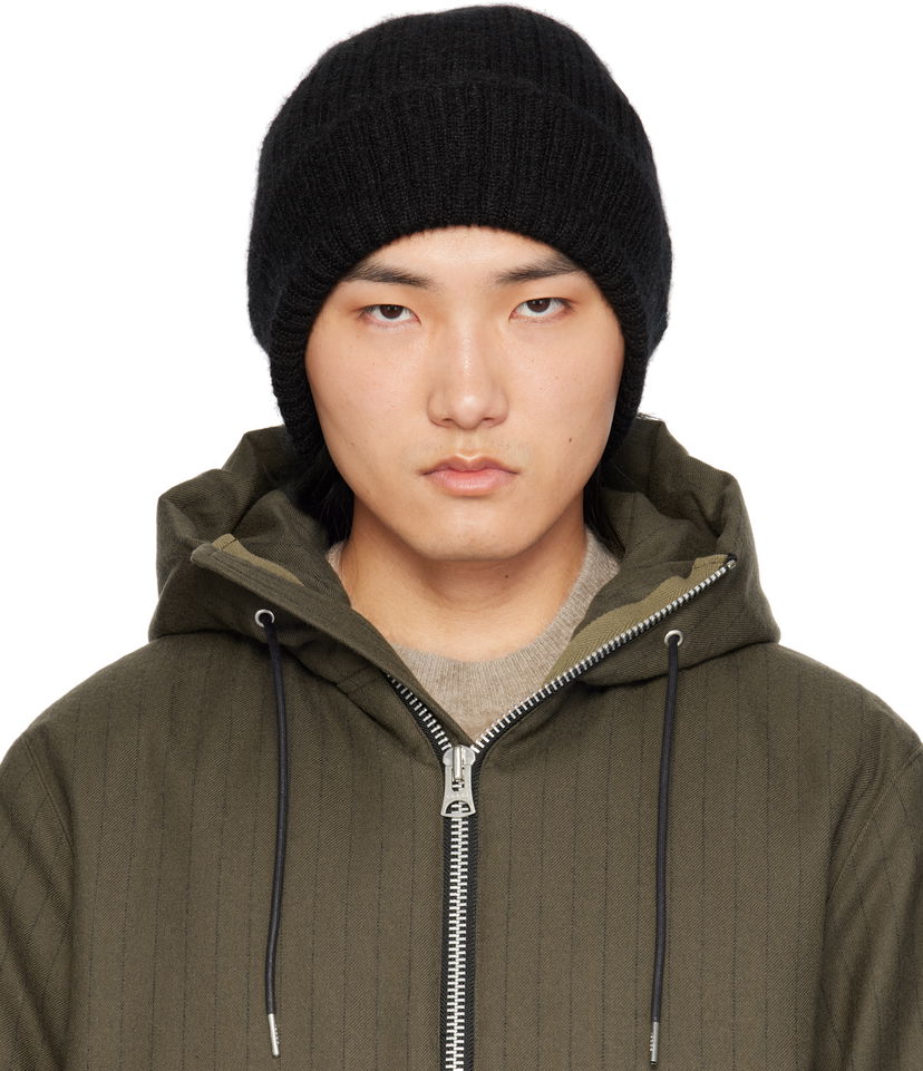 Шапка sacai 'S' Mohair Beanie Черно | 24-0843S