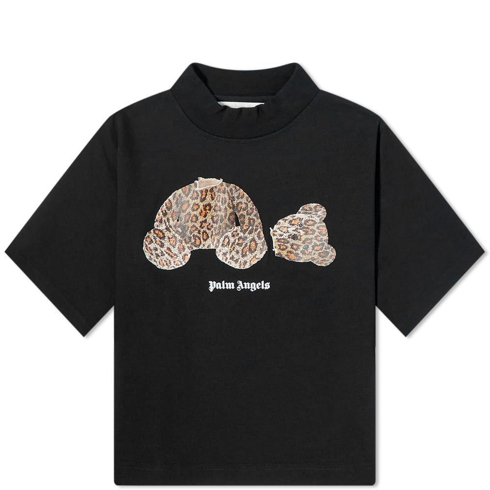 Тениска Palm Angels Cropped Leopard Bear Tee Черно | PWAA020S22JER0021060, 0