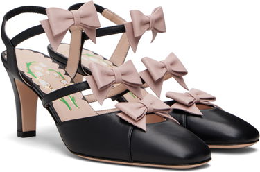 Кецове и обувки Valentino Valentino Garavani Slingback Leather Bow Heels Черно | 7W2S0MA5DDT, 3