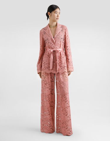 Пижама Dolce & Gabbana Dolce & Gabbana Floral Cordonetto Lace Pajama Shirt Розово | F5R56THLM7LF0473, 1