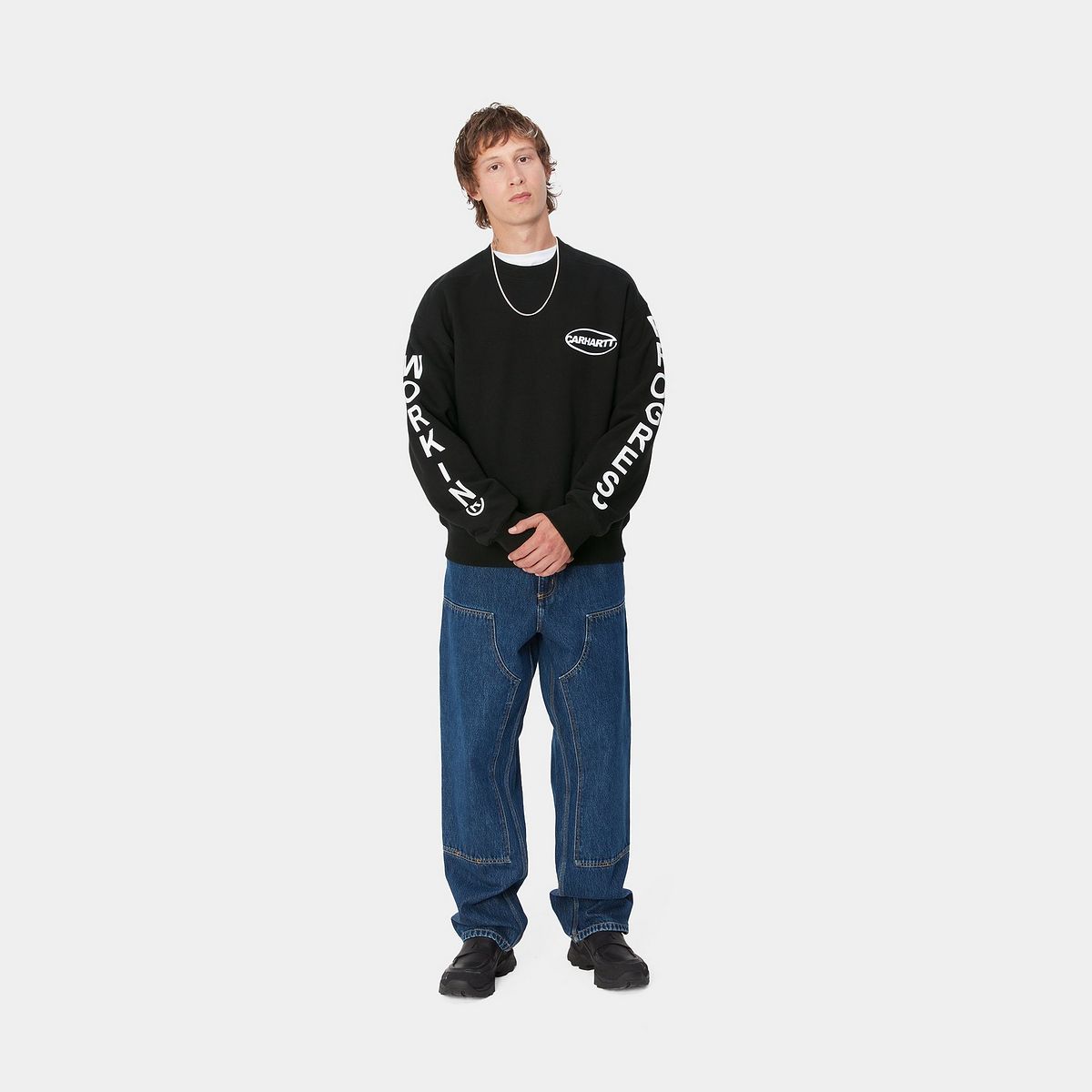 Суитчър Carhartt WIP Black Printed Crewneck Sweatshirt Черно | I033939_9, 1