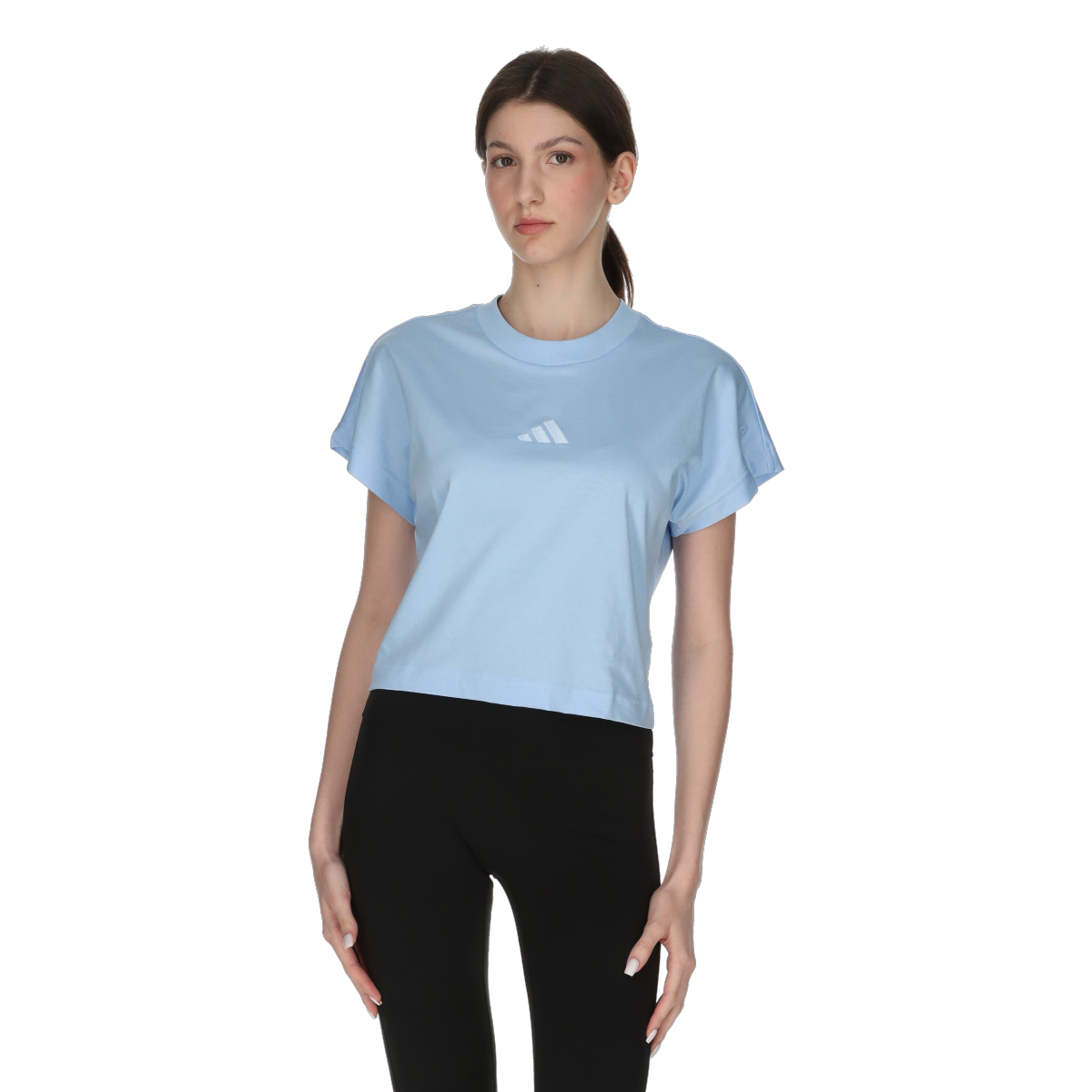 Съкратен топ adidas Originals Cropped T-Shirt All Season Синьо | JJ1238, 0