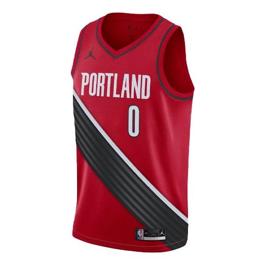 Фланелка Jordan Air Jordan NBA Fan Edition Portland Trail Blazers Lillard #0 Jersey Червено | CV9492-657, 0