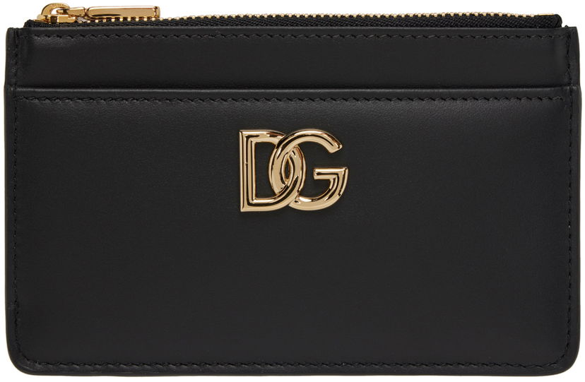 Портфейл Dolce & Gabbana Black Embossed Card Holder Черно | BI1261AW576