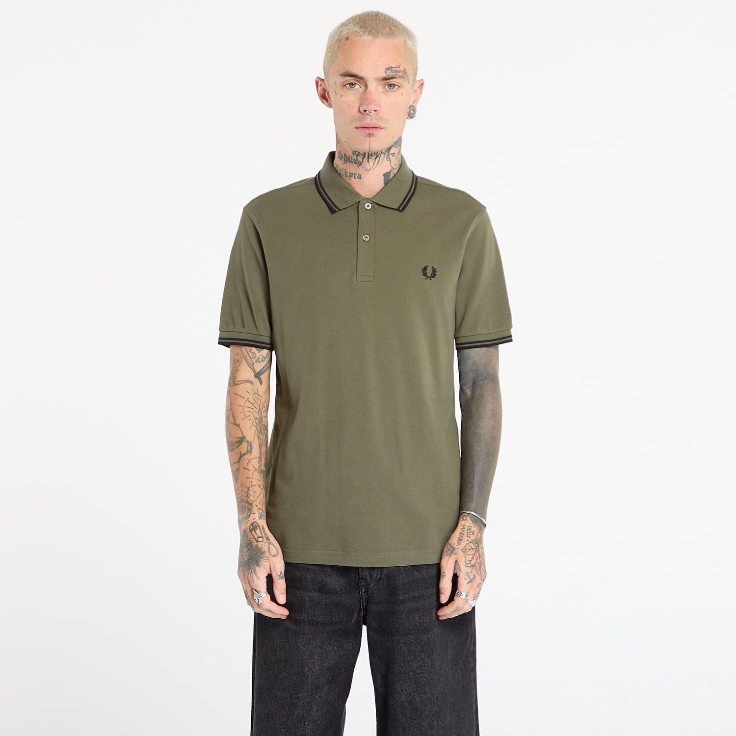 Поло тениска Fred Perry Twin Tipped Polo Shirt Зелено | M3600 Z50, 0