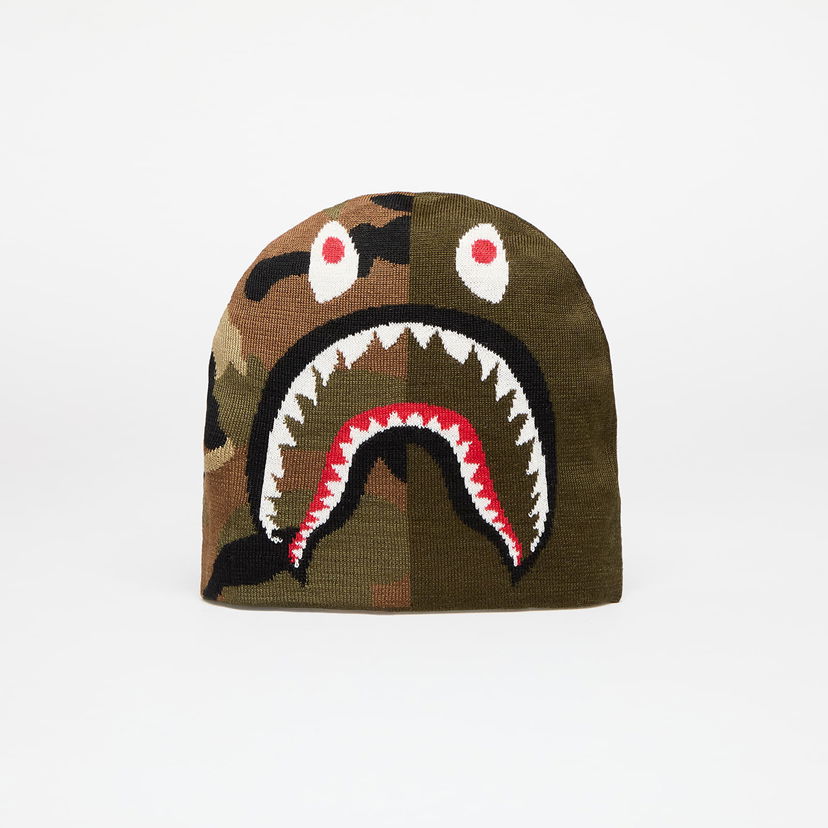 Шапка BAPE Shark Knit Hat Зелено | 001HTK701006M OLD