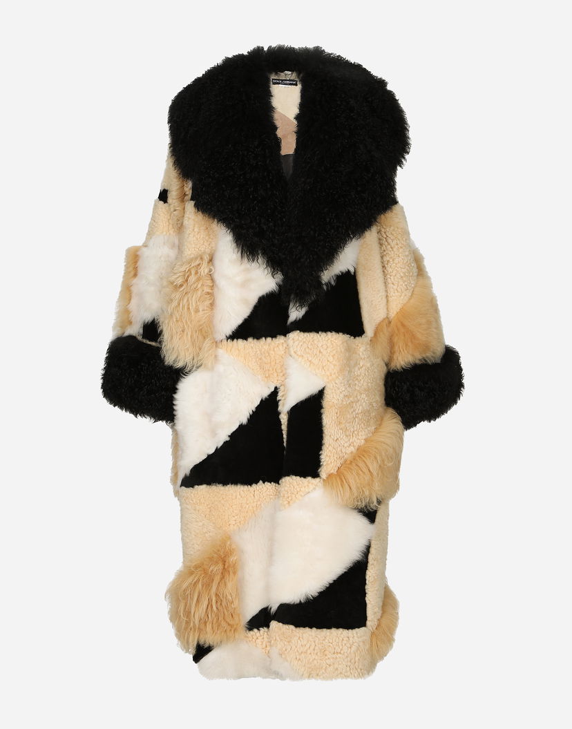 Палта Dolce & Gabbana Long Patchwork Sheepskin Coat Многоцветен | F0V9GFGDBWXS9000