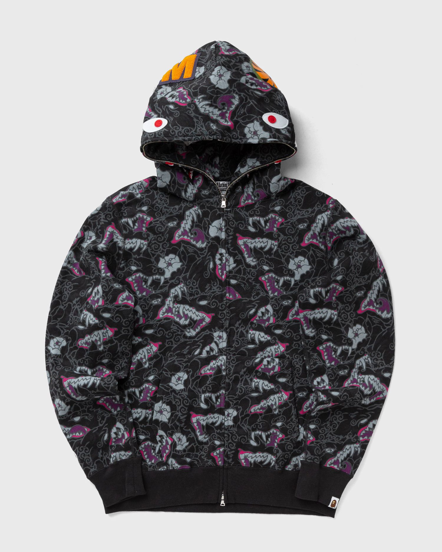 Суитчър BAPE Tattoo Camo Shark Full-Zip Hoodie Черно | 001ZPK801007MBLK, 0