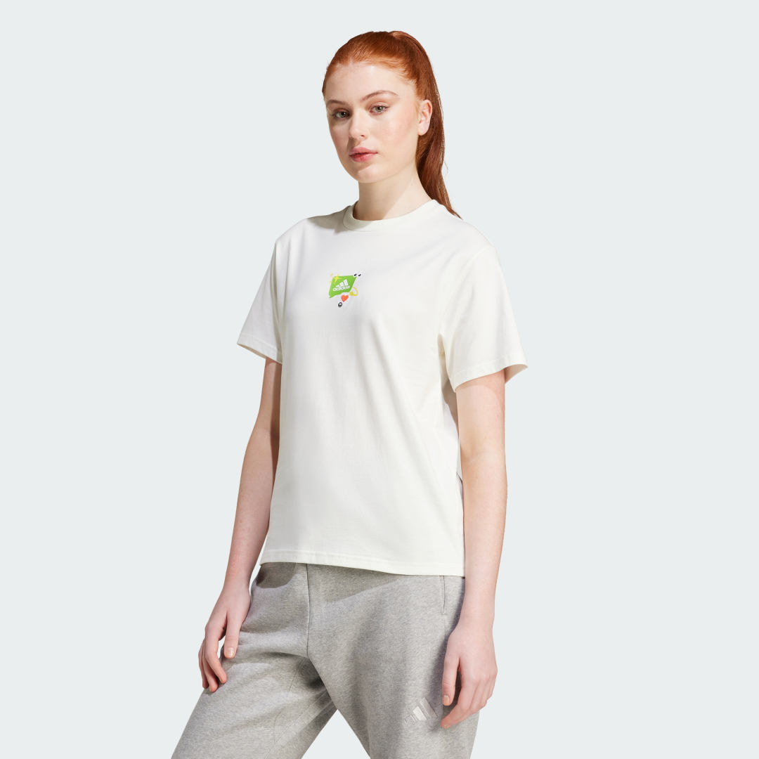 Тениска adidas Performance Remoji Graphic Tee Бяло | IW5165, 0
