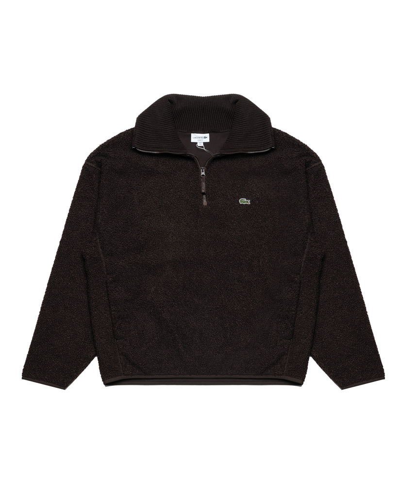 Суитчър Lacoste Lacoste Loose Fit Half-Zip Fleece Pullover Кафяво | SH5500-SKB