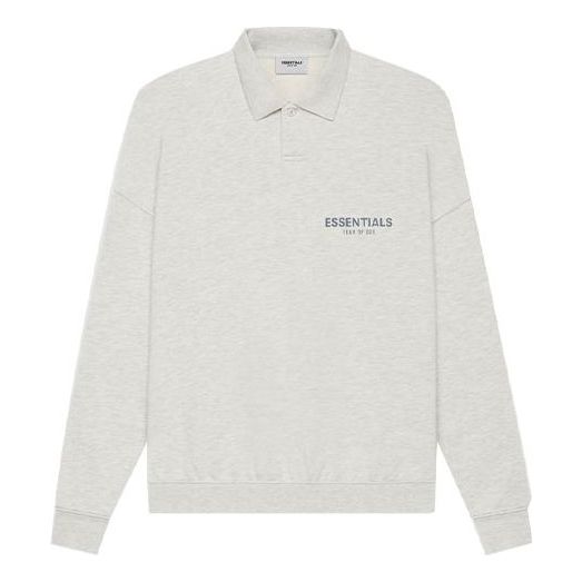 Поло тениска Fear of God Essentials Long Sleeve Polo Shirt Сиво | FOG-SS21-600