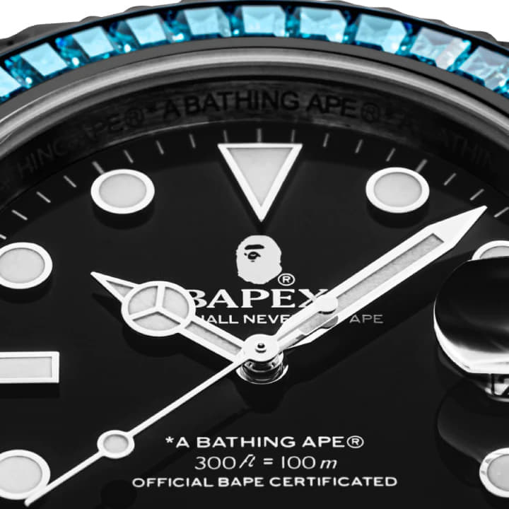 Часовник BAPE A BATHING APE Type 1 Bapex Crystal Stone Watches Green Зелено | 001WHJ301004I GRN, 1