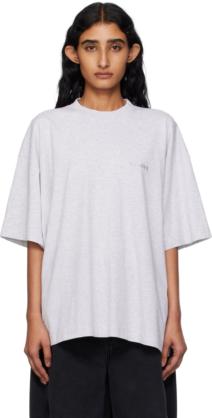 Тениска VETEMENTS Vetements Logo Regular Fit T-Shirt Сиво | UH76TR100G