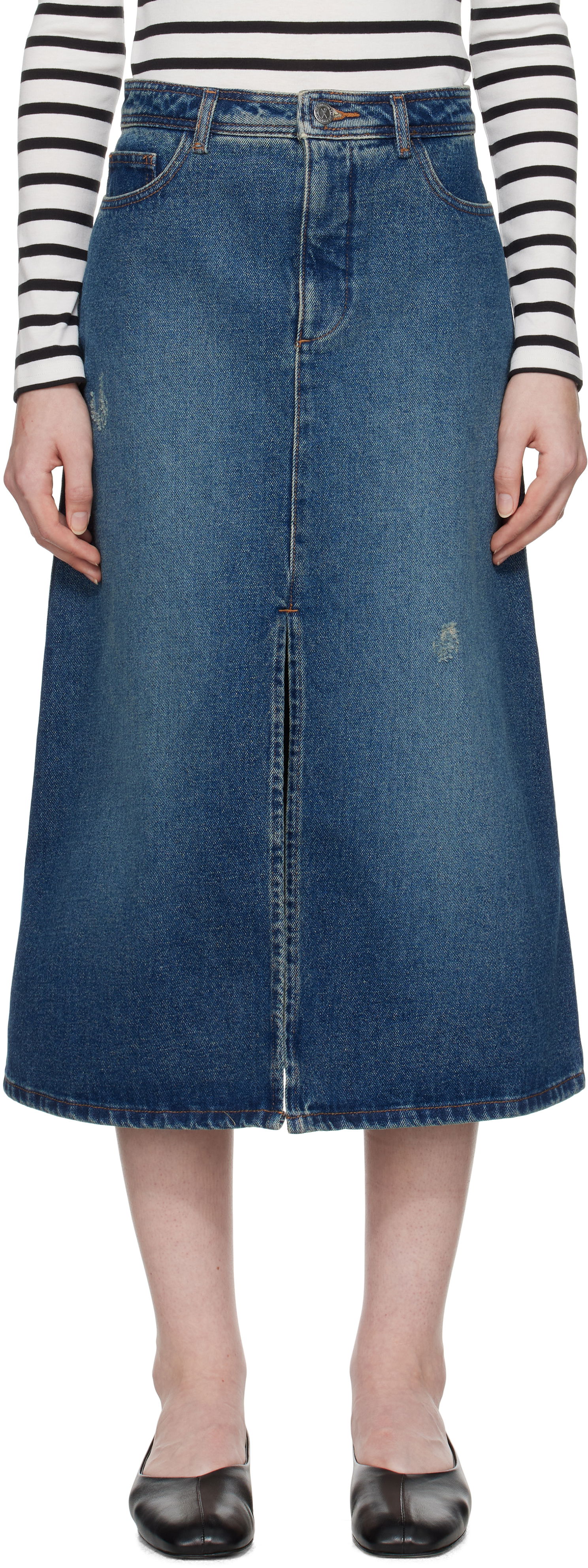 Пола A.P.C. Denim Midi Skirt Синьо | COHFC-F06423, 0