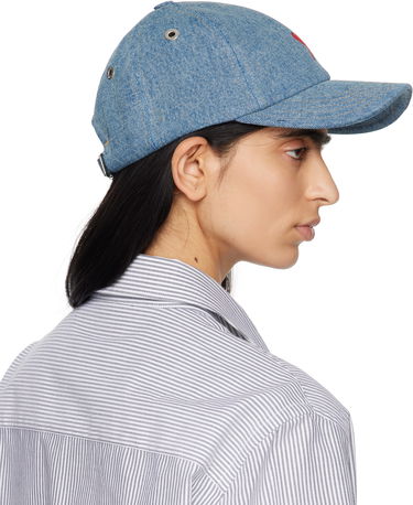 Шапка с козирка AMI AMI Paris Cotton Ami de Coeur Baseball Cap Синьо | UCP116.DE0046, 2