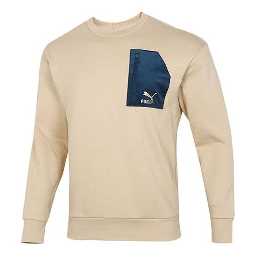 Пуловер Puma PUMA Contrasting Colors Pocket Round Neck Pullover Бежово | 535130-12, 0