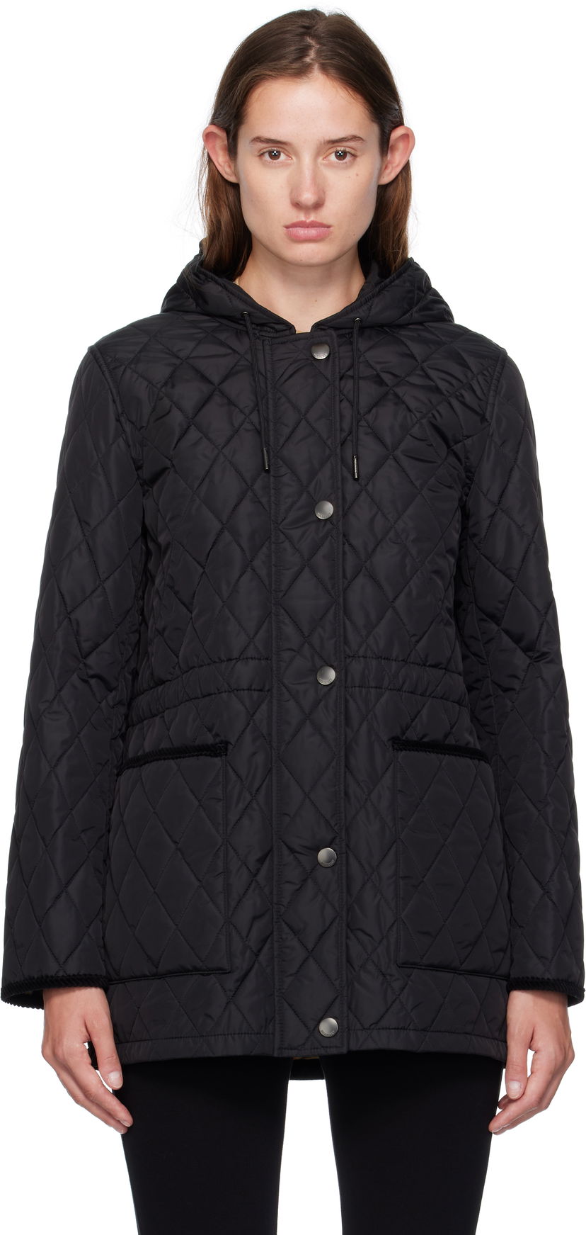 Палта Burberry Burberry Quilted Nylon Hooded Coat Черно | 8113825