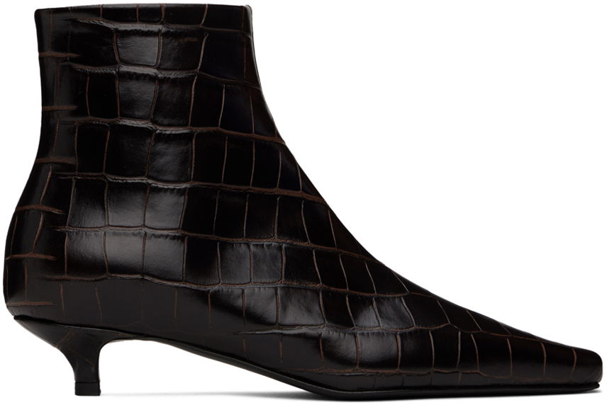 Кецове и обувки TOTEME TOTEME 'The Slim' Kitten Heel Ankle Boots Кафяво | 241-WAS940-LE0023, 0