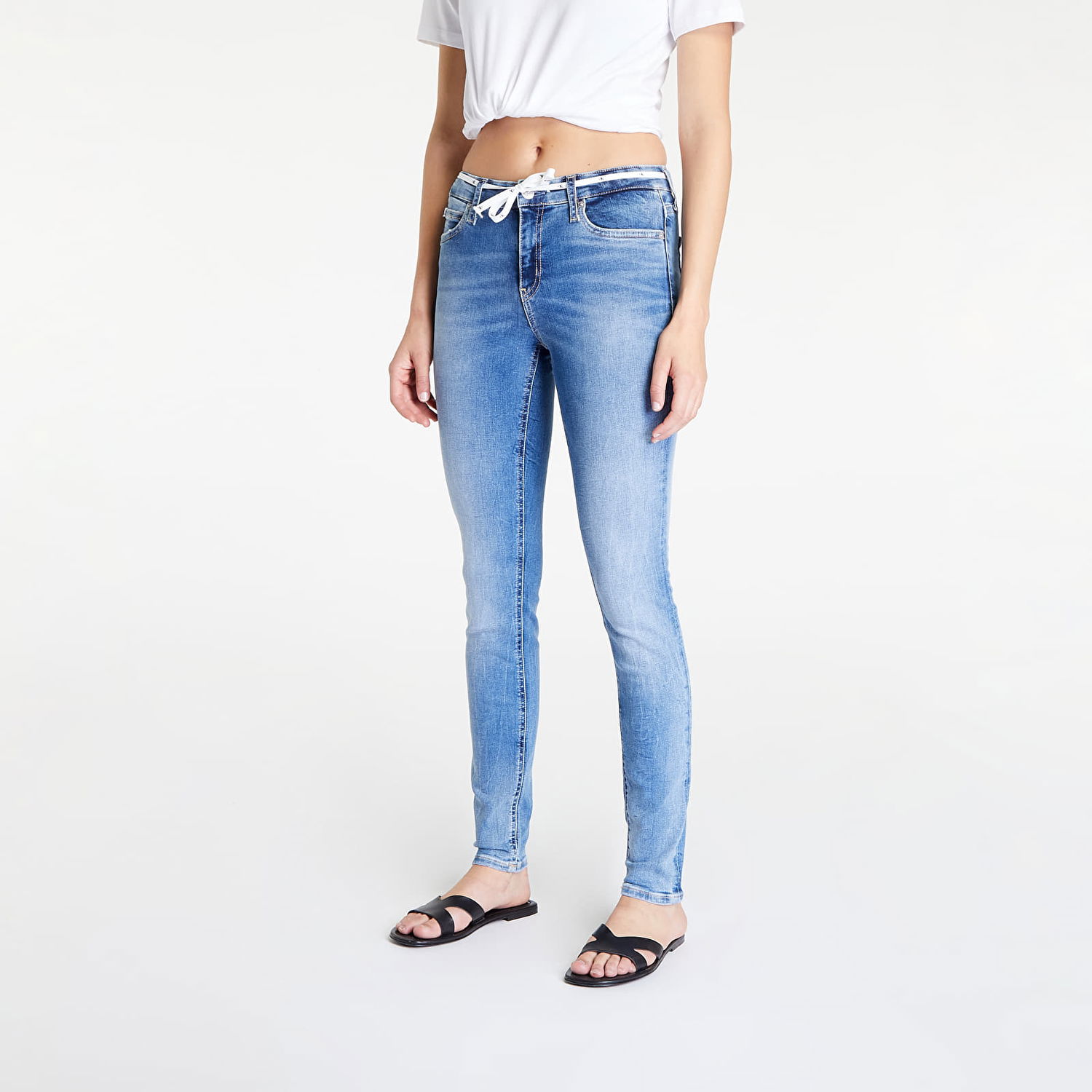 Дънки CALVIN KLEIN Jeans Mid Rise Skinny Jeans Denim Синьо | J20J219535 1AA, 0