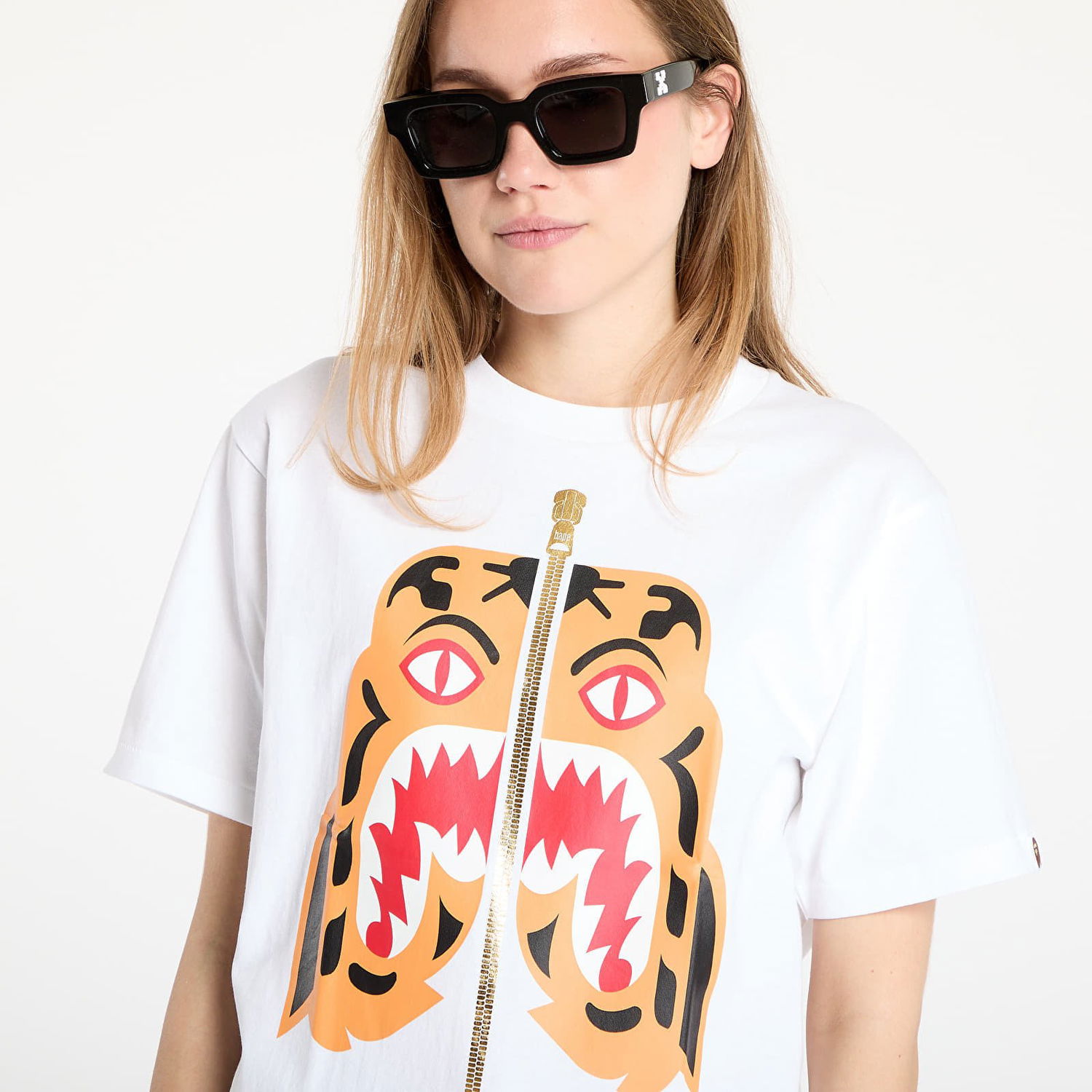 Тениска BAPE A BATHING APE Colors Tiger Graphic T-Shirt Бяло | 001TEL301021MWHT, 1