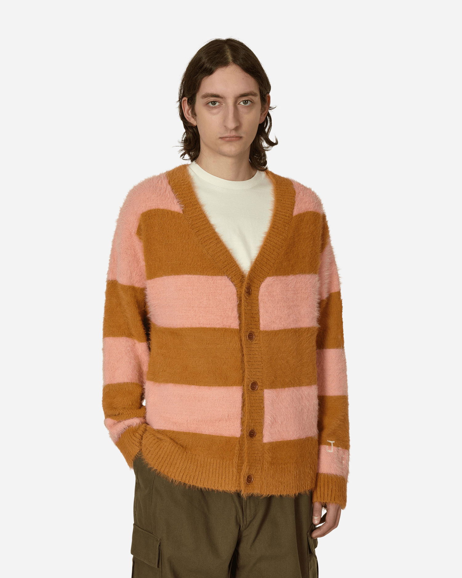 Пуловер Vans Fuzzy Striped Cardigan Кафяво | VN0A7SQ1ZEE1, 1