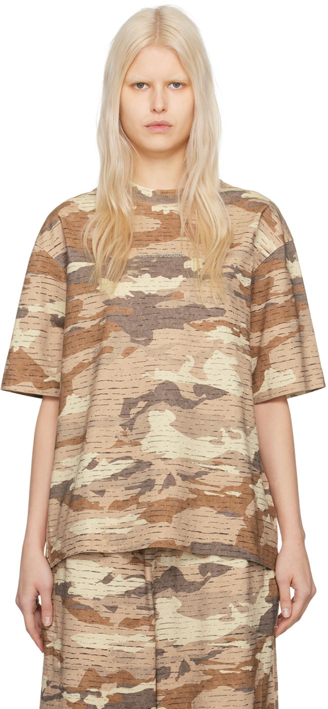 Тениска Acne Studios Camouflage T-Shirt Бежово | BL0374-, 0