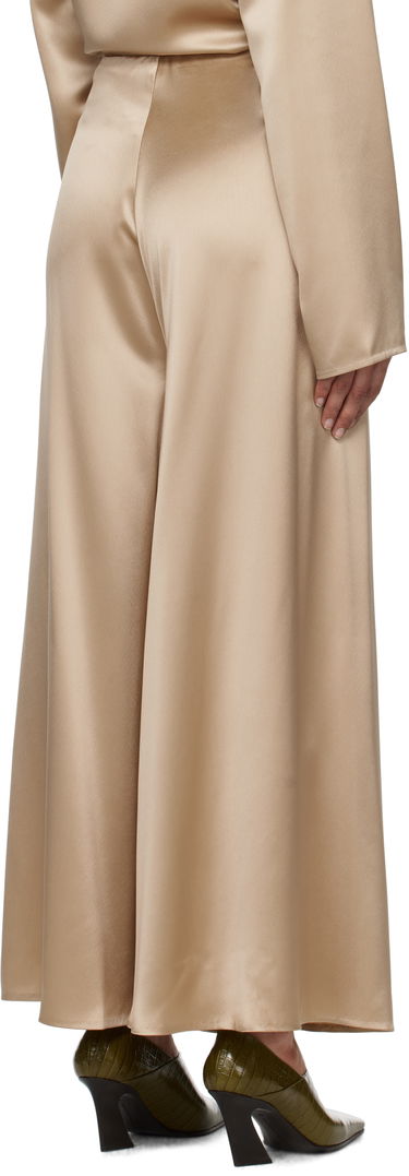 Панталони Nanushka Nanushka Zaniah Satin Wide-Leg Trousers Бежово | NW25RSPA02872, 2