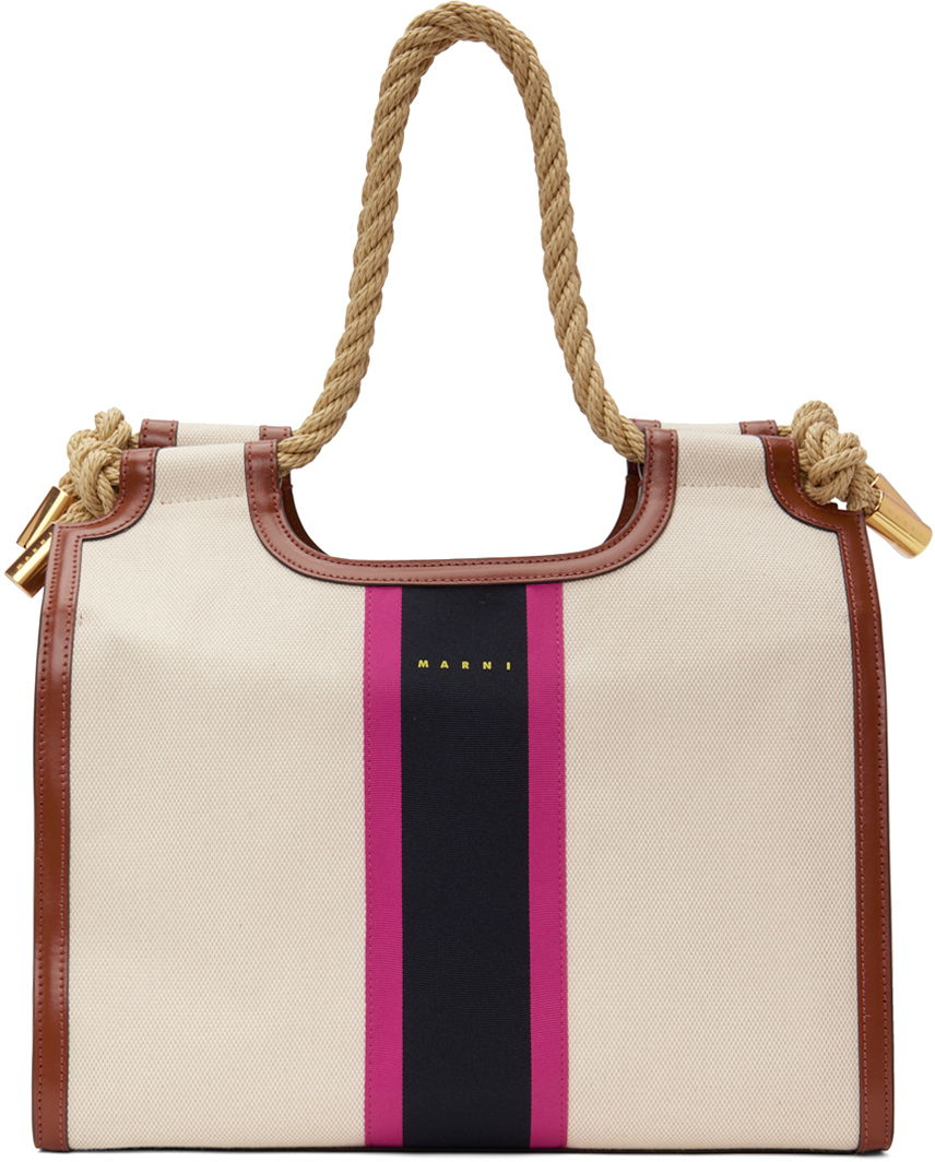 Голяма пазарска чанта Marni Marcel Summer Rope Handles Tote Bag Кафяво | BMMP0024U4 P6458, 0