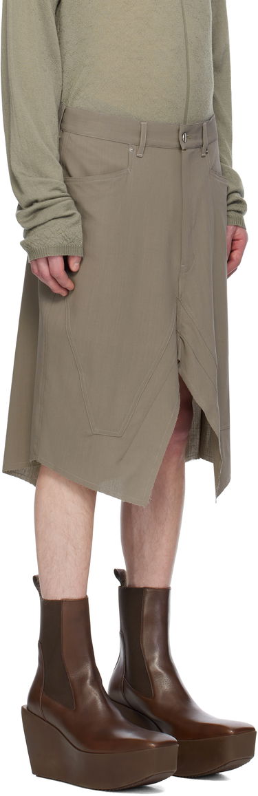 Пола Rick Owens Rick Owens Hollywood Slivered Skirt Зелено | RU01E5345 WLP, 1