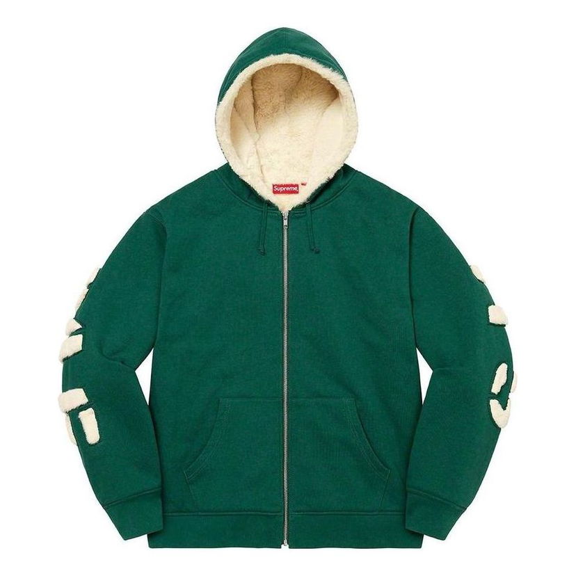 Суитчър Supreme Faux Fur Lined Zip Up Hoodie Зелено | SUP-FW22-813