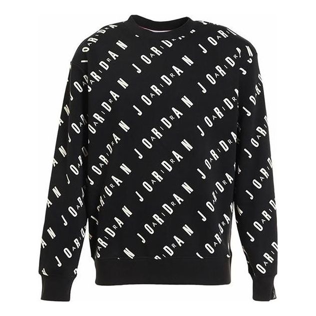 Пуловер Jordan Fleece Sweatshirt With All-Over Logo Print Черно | DX9174-010, 0