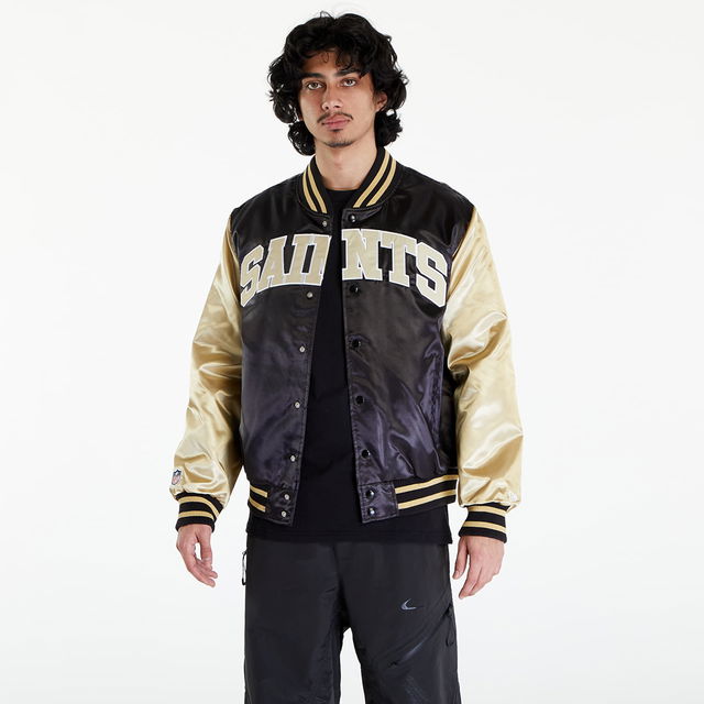 New Orleans Saints NFL Satin Bomber Jacket UNISEX Black/ Vegas Gold