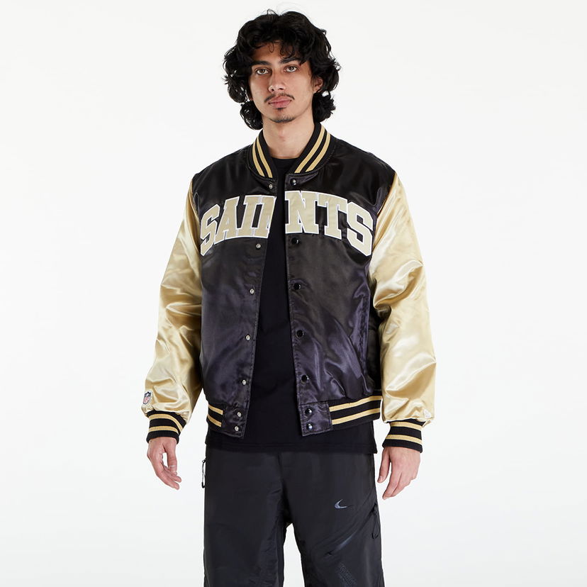 Яке бомбър New Era New Orleans Saints NFL Satin Bomber Jacket UNISEX Black/ Vegas Gold Черно | 60435387