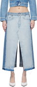 Stella McCartney Contrast Panel Denim Midi Skirt