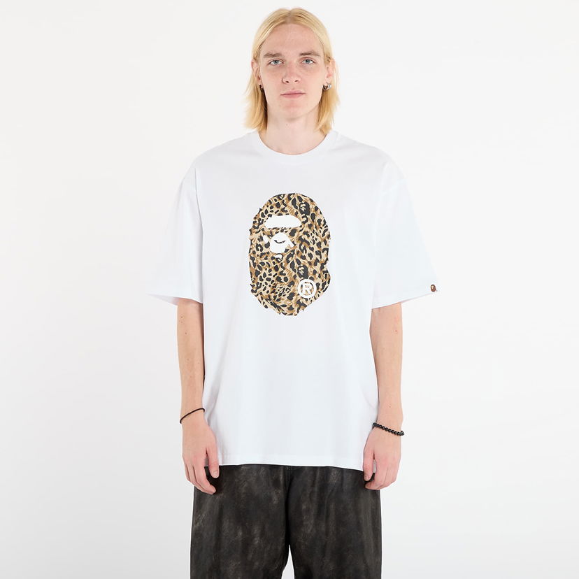 Тениска BAPE Wild Leopard Pattern Ape Head Relaxed Fit T-Shirt S Бяло | 001TEL801306MWHT